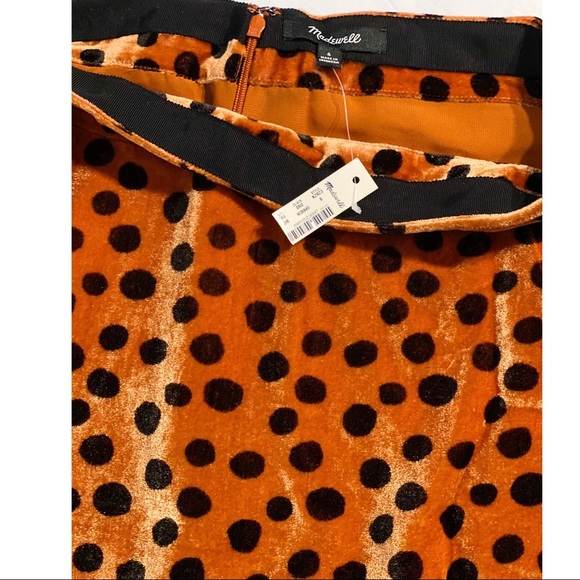 NWT Madewell Velvet Circle Mini Skirt in Leopard Dot - size 6 - Picture 10 of 11